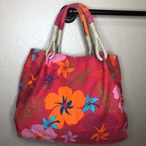Tropical Beach Bag With Pouch